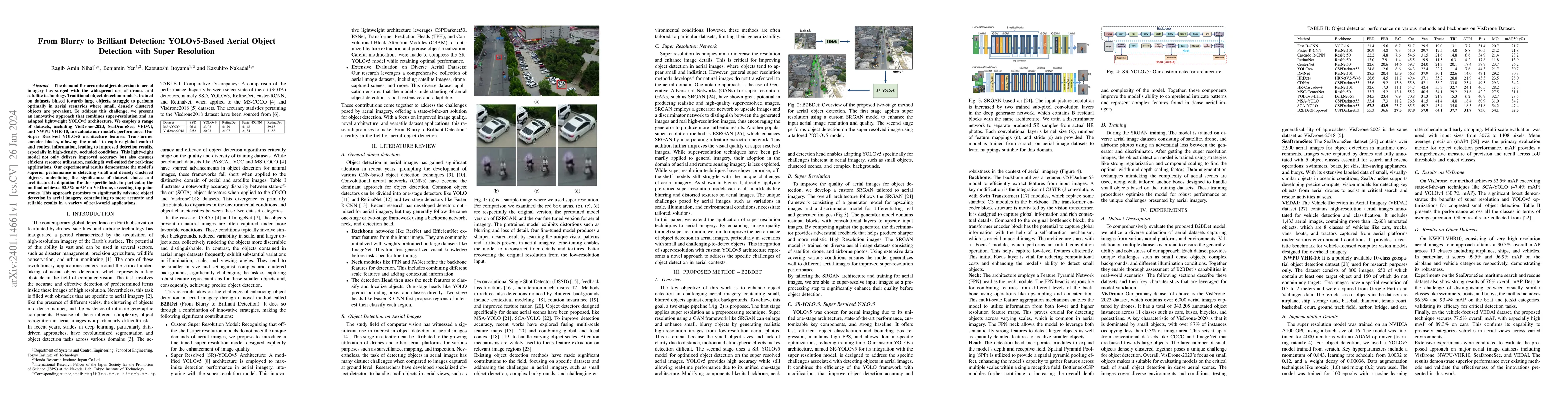 Thumbnail for From Blurry to Brilliant Detection: YOLOv5-Based Aerial Object Detection
  with Super Resolution