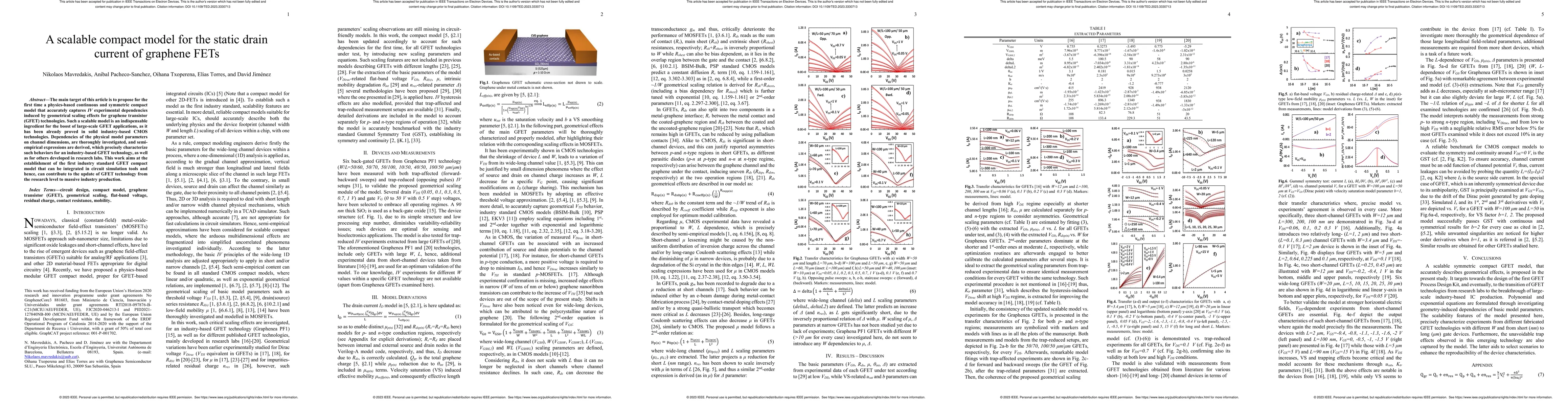 Thumbnail for A Scalable Compact Model for the Static Drain Current of Graphene FETs