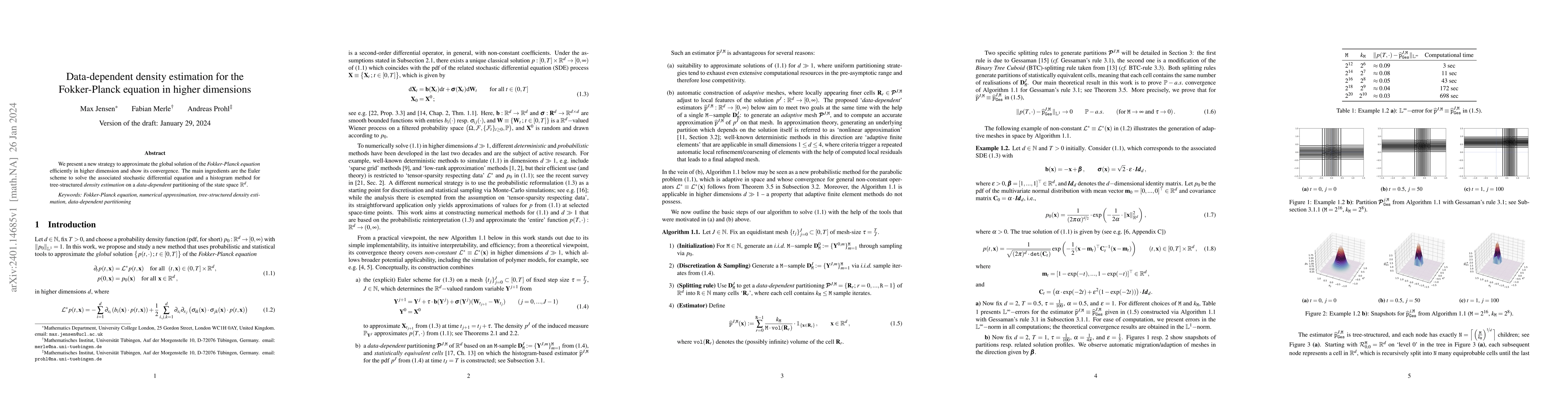 Thumbnail for Data-dependent density estimation for the Fokker-Planck equation in
  higher dimensions