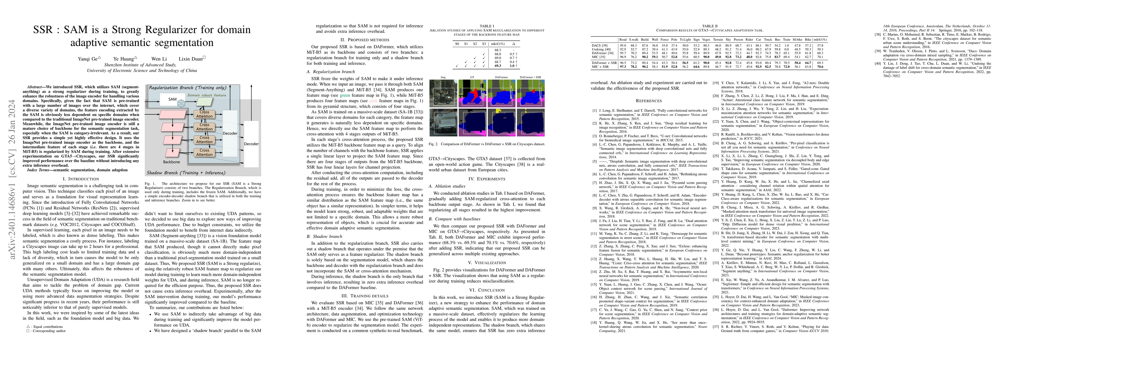 Thumbnail for SSR: SAM is a Strong Regularizer for domain adaptive semantic
  segmentation