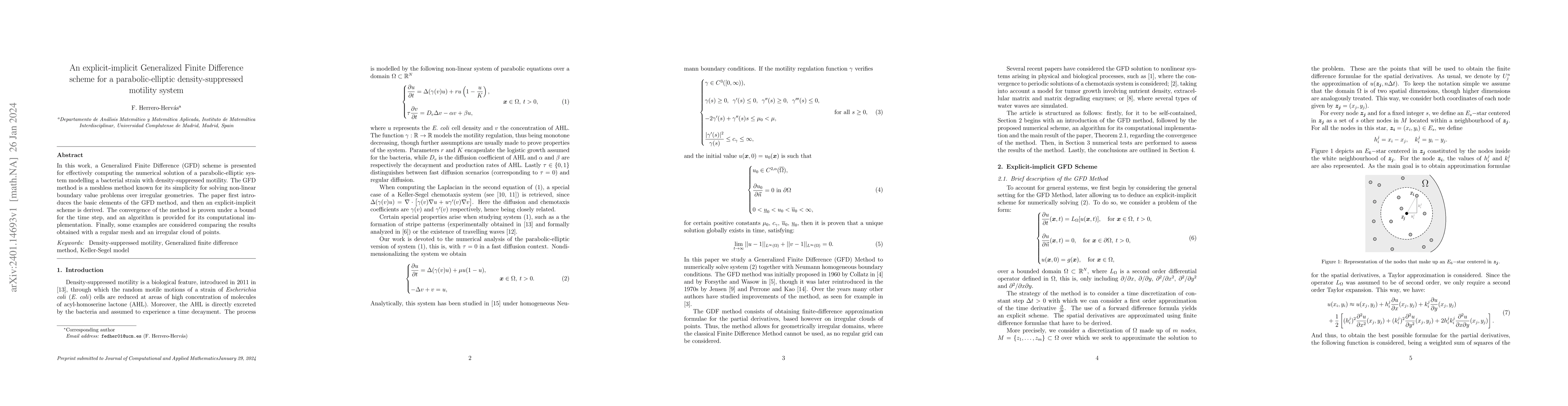 Thumbnail for An explicit-implicit Generalized Finite Difference scheme for a
  parabolic-elliptic density-suppressed motility system