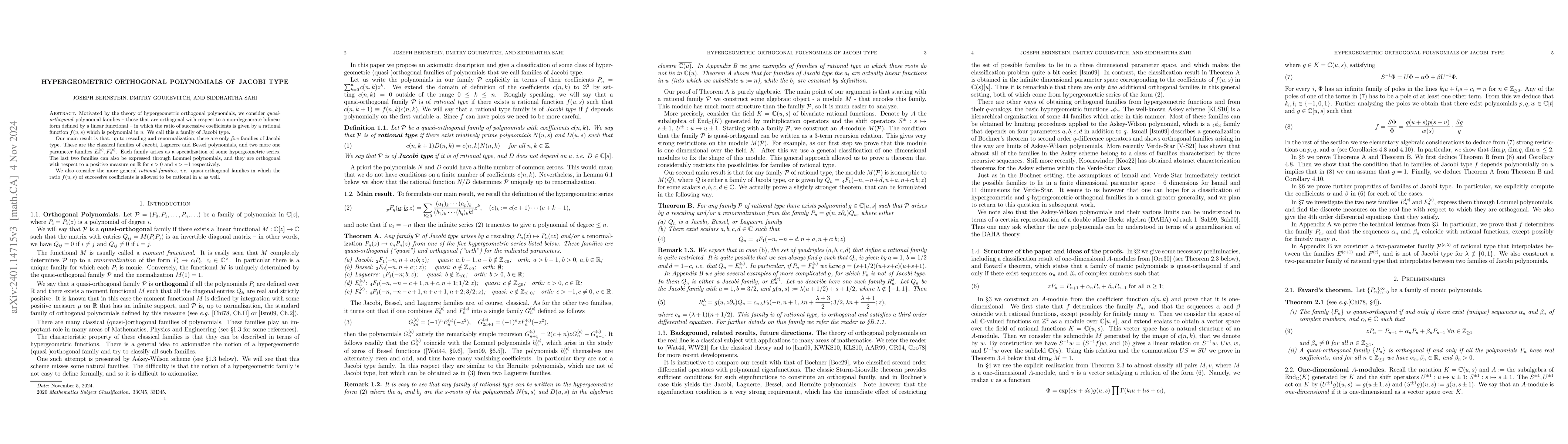 Thumbnail for Hypergeometric orthogonal polynomials of Jacobi type
