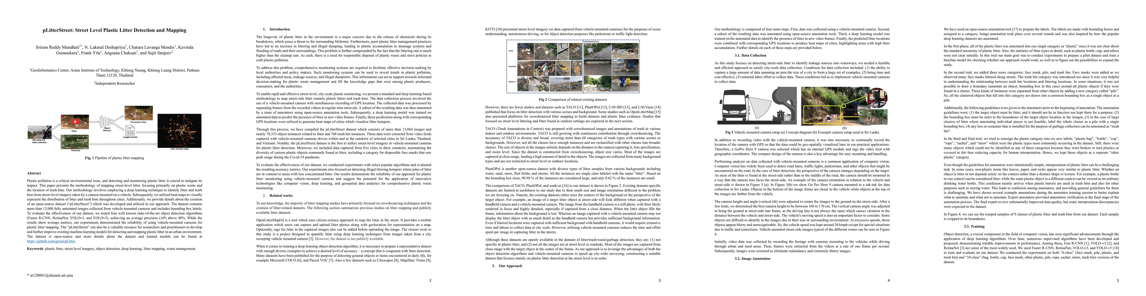 Thumbnail for pLitterStreet: Street Level Plastic Litter Detection and Mapping