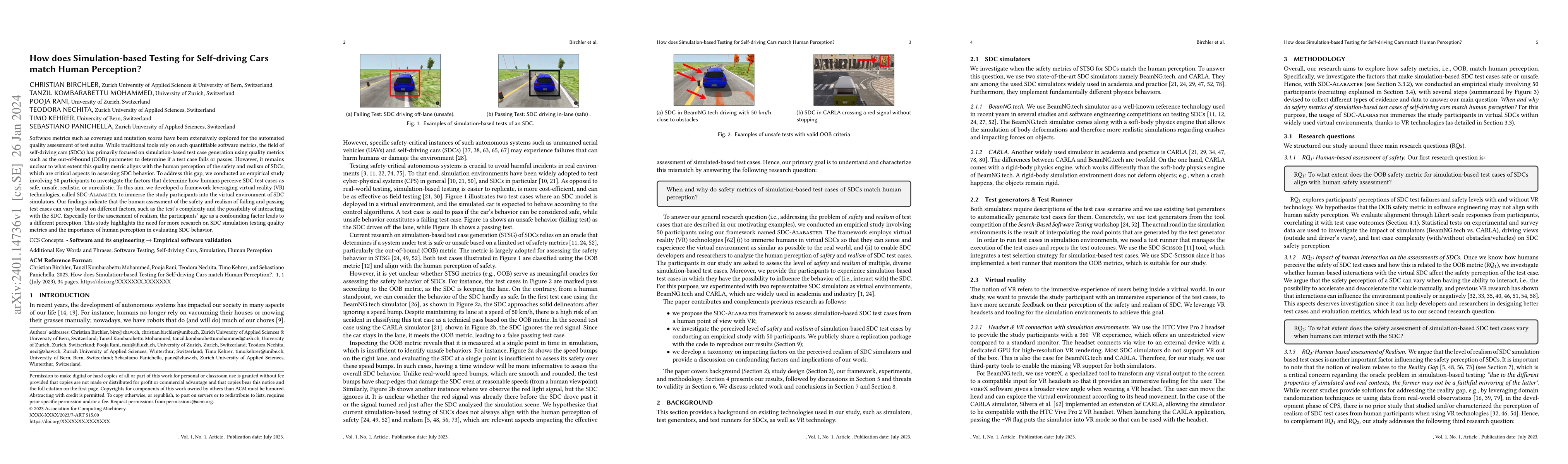Thumbnail for How does Simulation-based Testing for Self-driving Cars match Human
  Perception?