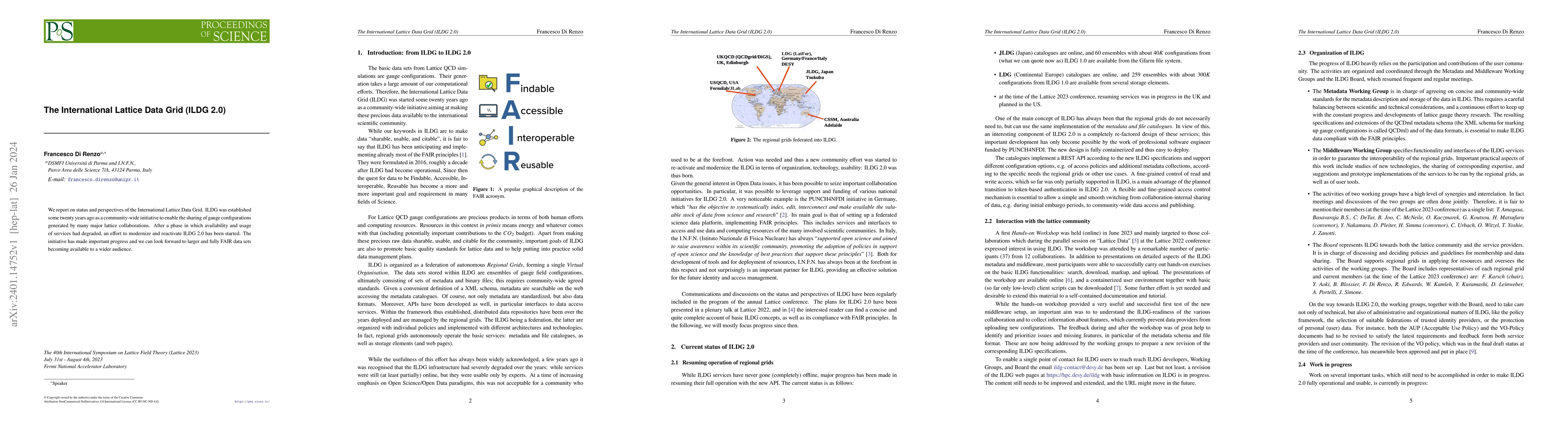 Thumbnail for The International Lattice Data Grid (ILDG 2.0)