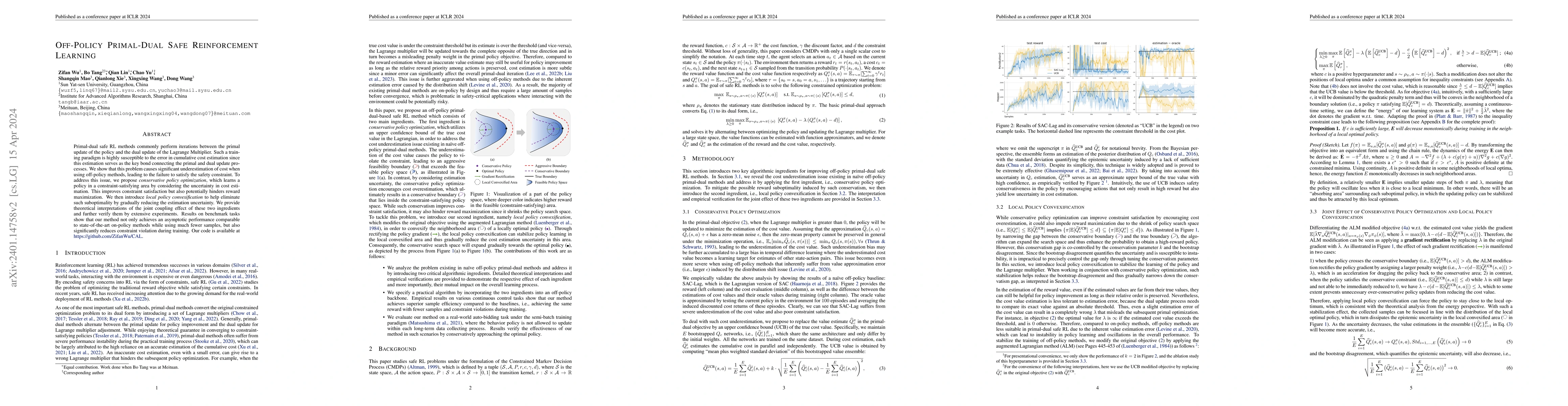 Thumbnail for Off-Policy Primal-Dual Safe Reinforcement Learning