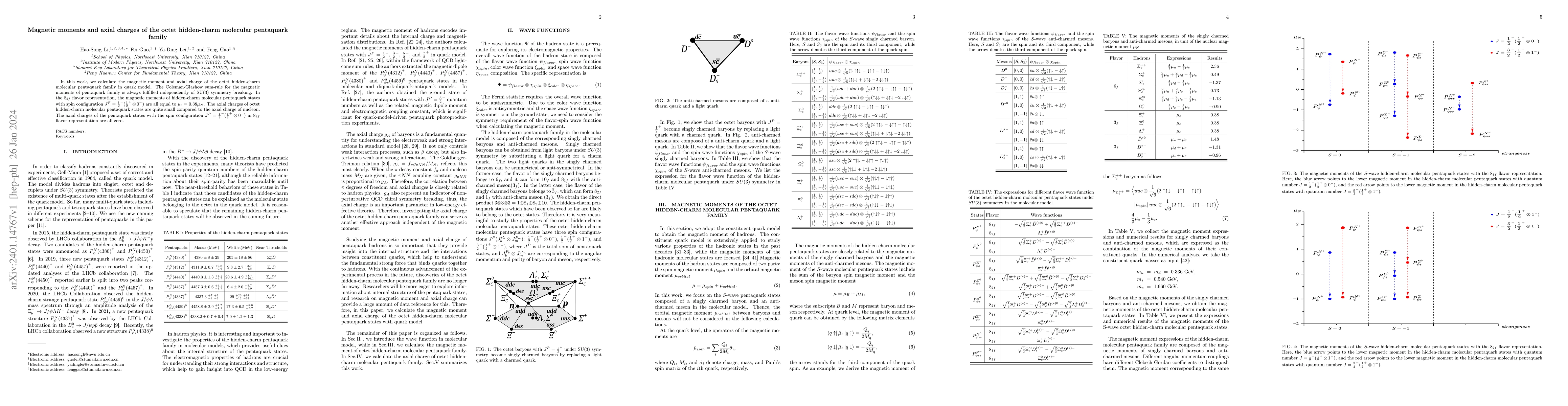 Thumbnail for Magnetic moments and axial charges of the octet hidden-charm molecular
  pentaquark family