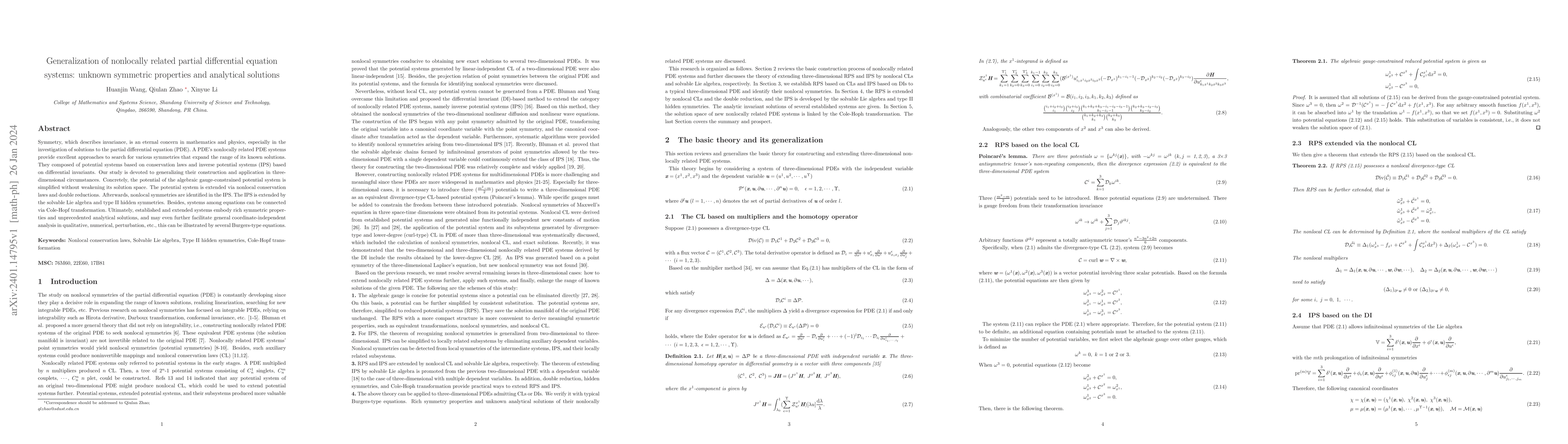 Thumbnail for Generalization of nonlocally related partial differential equation
  systems: unknown symmetric properties and analytical solutions