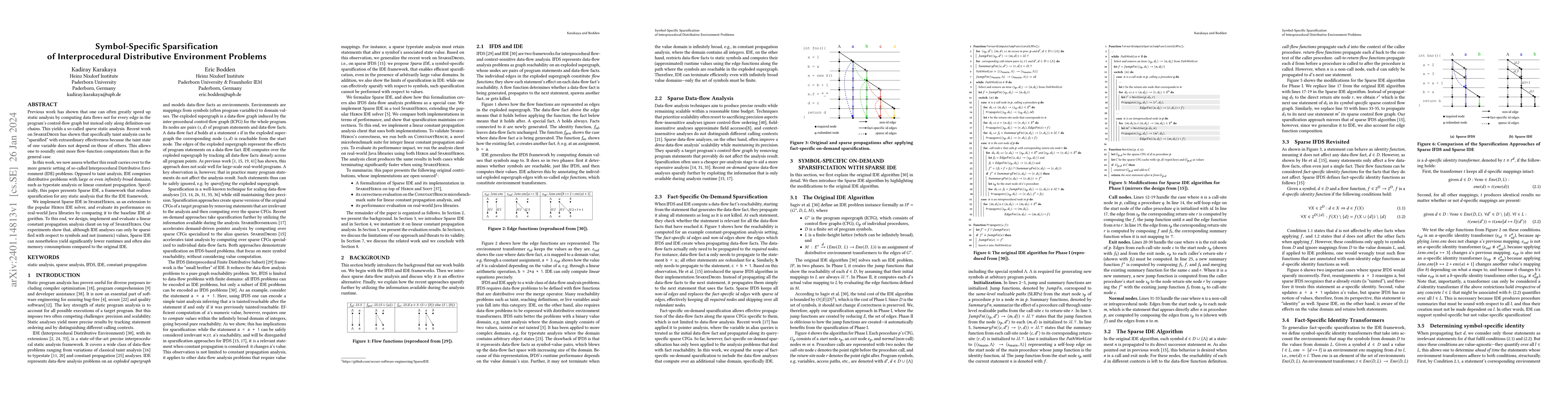 Thumbnail for Symbol-Specific Sparsification of Interprocedural Distributive
  Environment Problems
