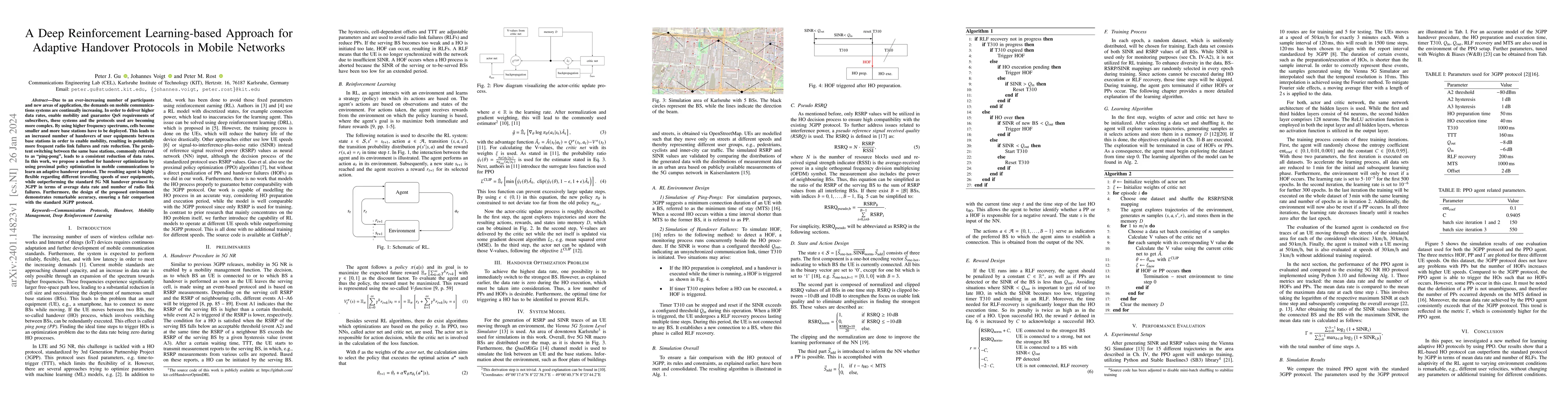 Thumbnail for A Deep Reinforcement Learning-based Approach for Adaptive Handover
  Protocols in Mobile Networks