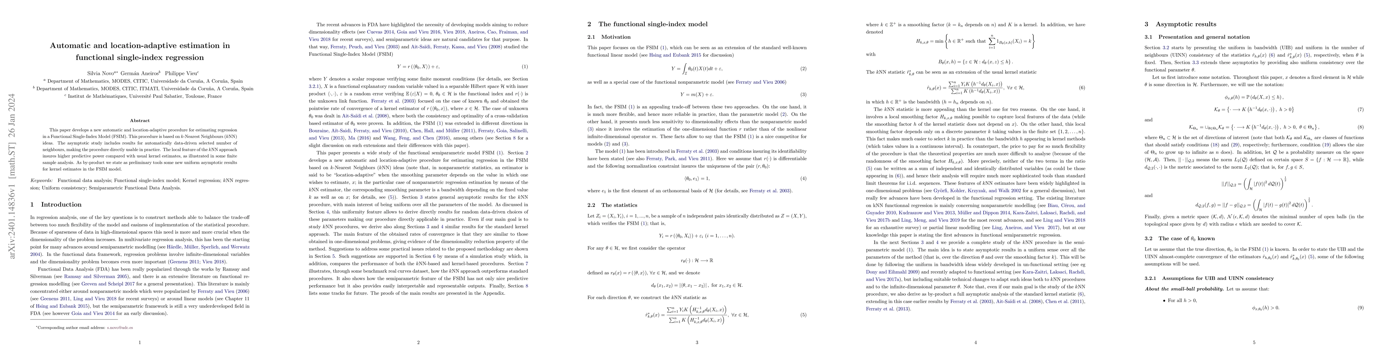 Thumbnail for Automatic and location-adaptive estimation in functional single-index
  regression