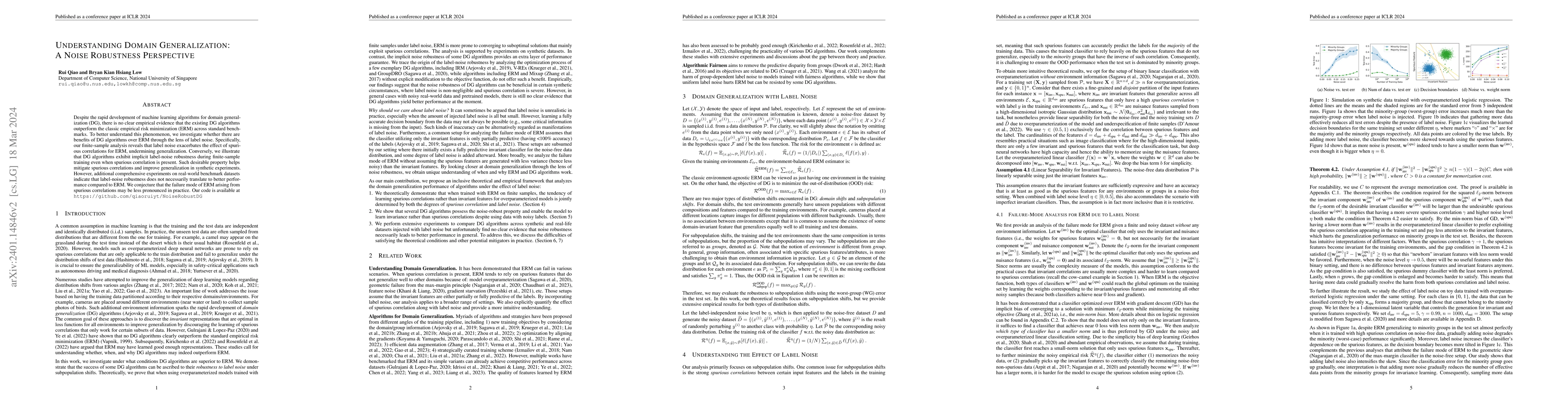 Thumbnail for Understanding Domain Generalization: A Noise Robustness Perspective