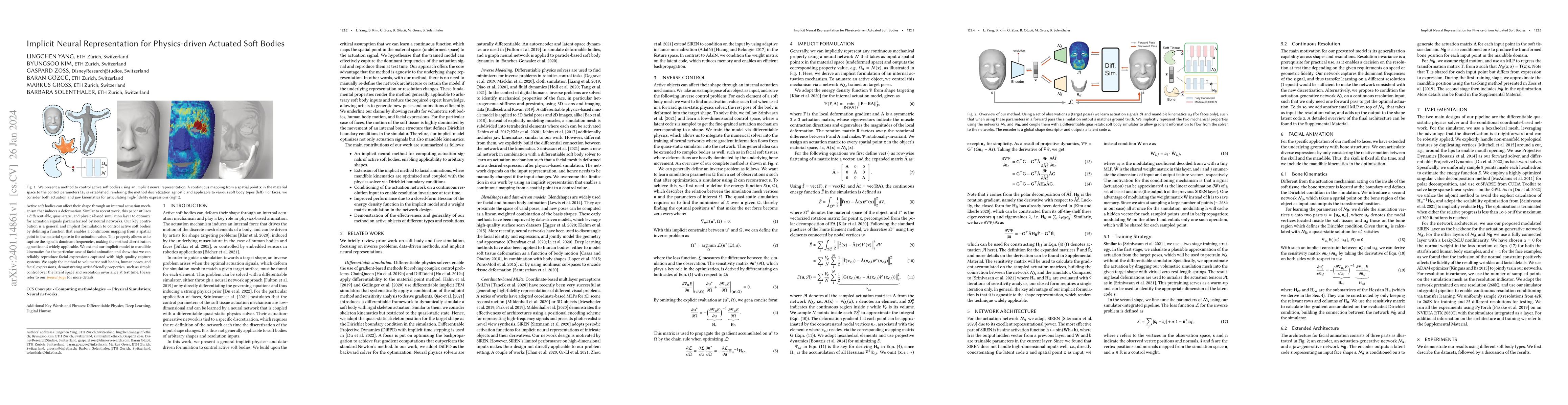 Thumbnail for Implicit Neural Representation for Physics-driven Actuated Soft Bodies