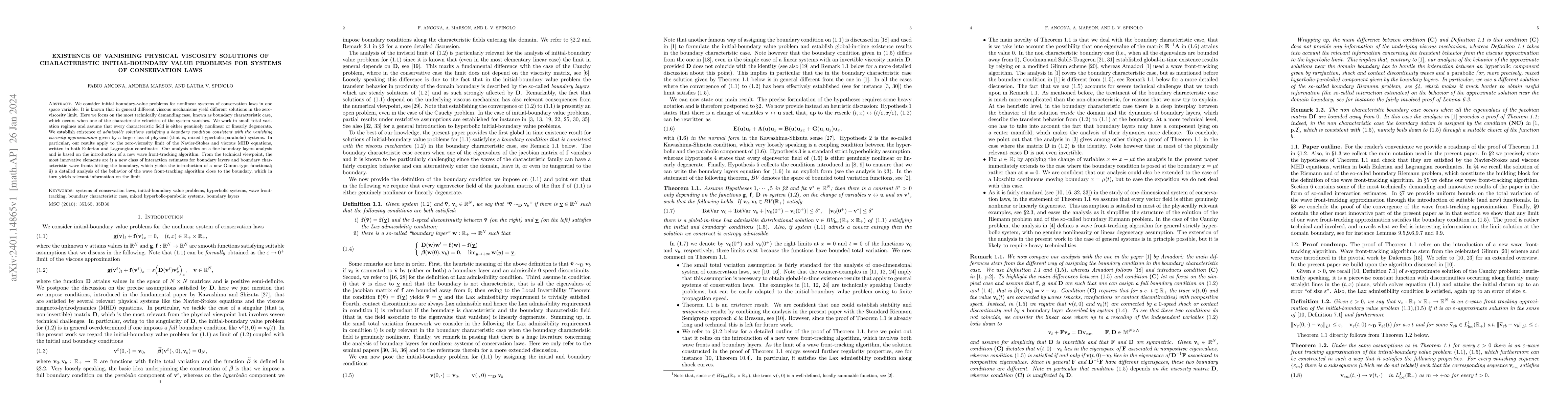 Thumbnail for Existence of vanishing physical viscosity solutions of characteristic
  initial-boundary value problems for systems of conservation laws