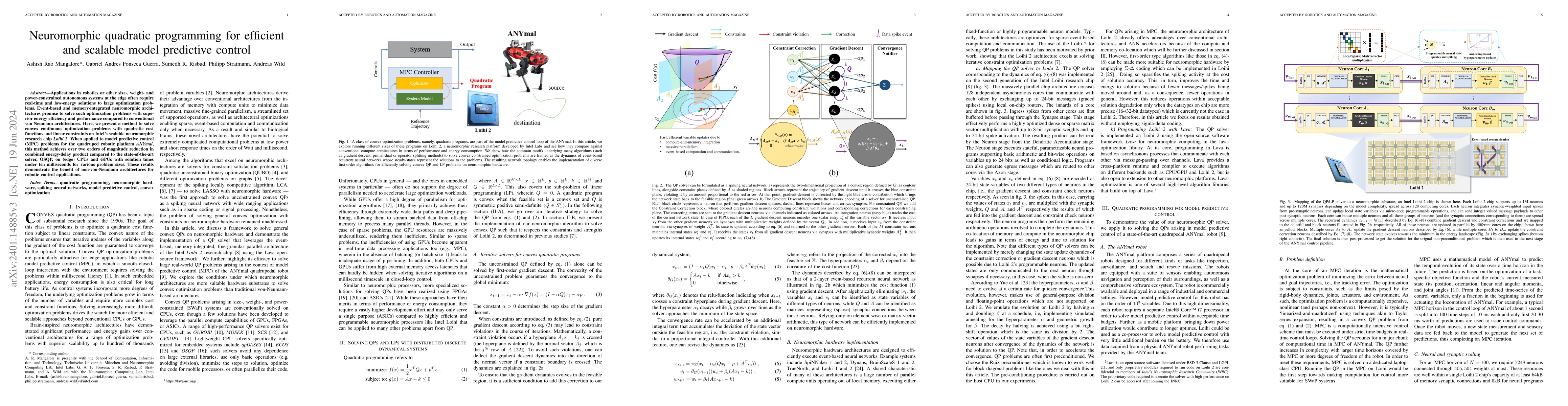 Thumbnail for Neuromorphic quadratic programming for efficient and scalable model
  predictive control
