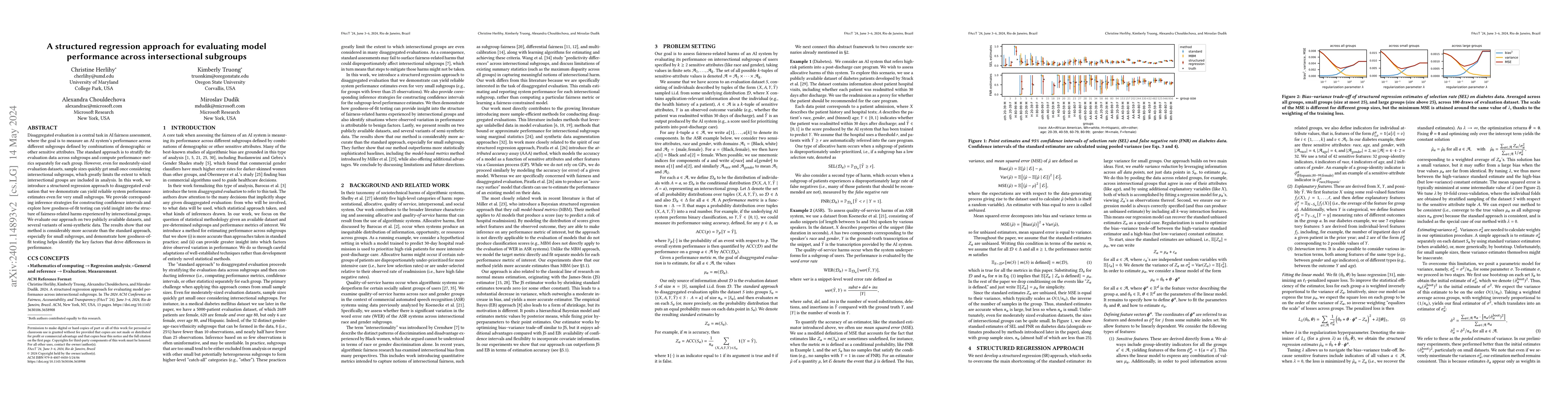 Thumbnail for A structured regression approach for evaluating model performance across
  intersectional subgroups