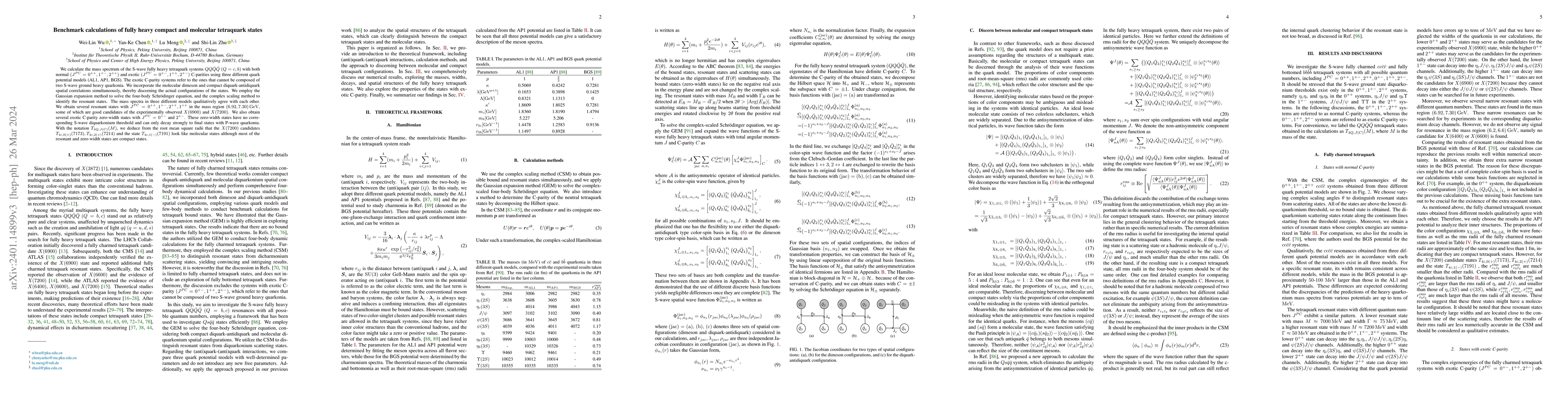 Thumbnail for Benchmark calculations of fully heavy compact and molecular tetraquark
  states
