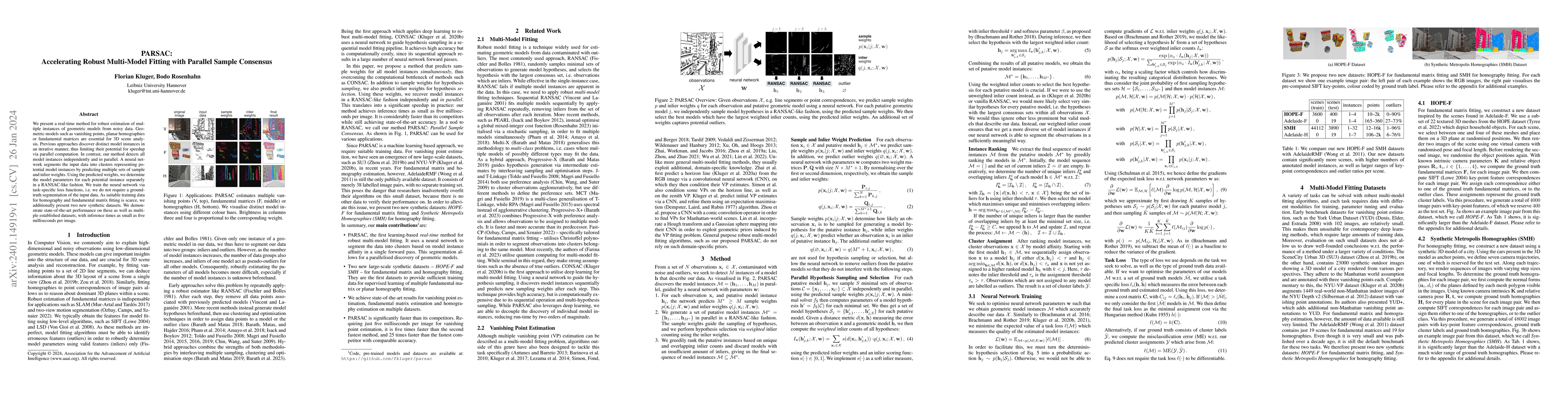 Thumbnail for PARSAC: Accelerating Robust Multi-Model Fitting with Parallel Sample
  Consensus