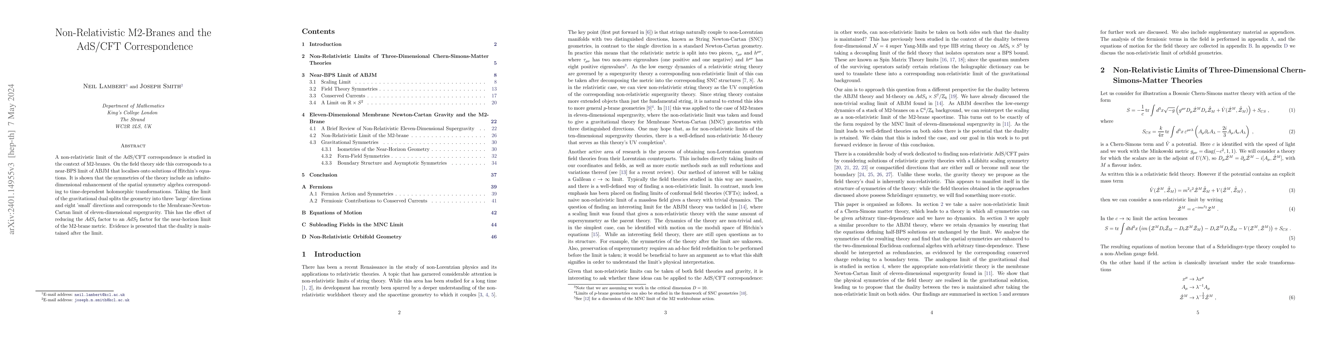 Thumbnail for Non-Relativistic M2-Branes and the AdS/CFT Correspondence