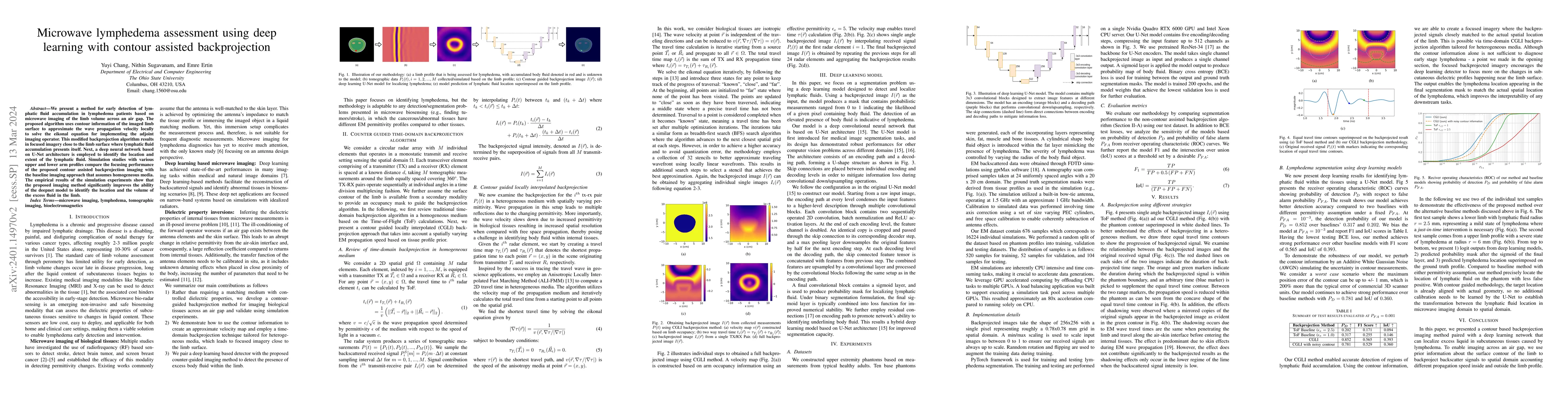 Thumbnail for Microwave lymphedema assessment using deep learning with contour
  assisted backprojection