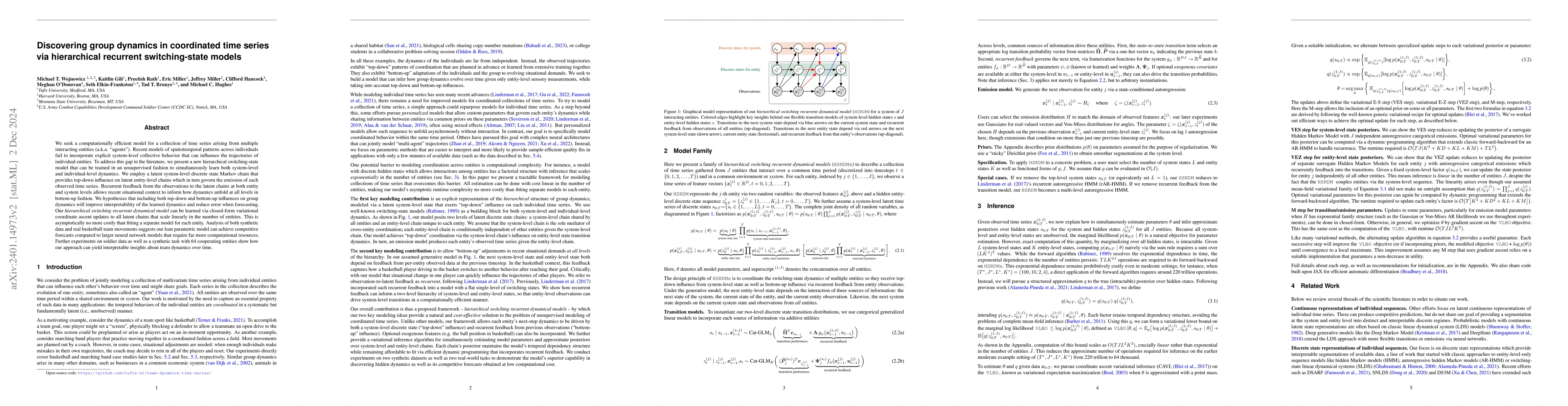 Thumbnail for Discovering group dynamics in synchronous time series via hierarchical
  recurrent switching-state models