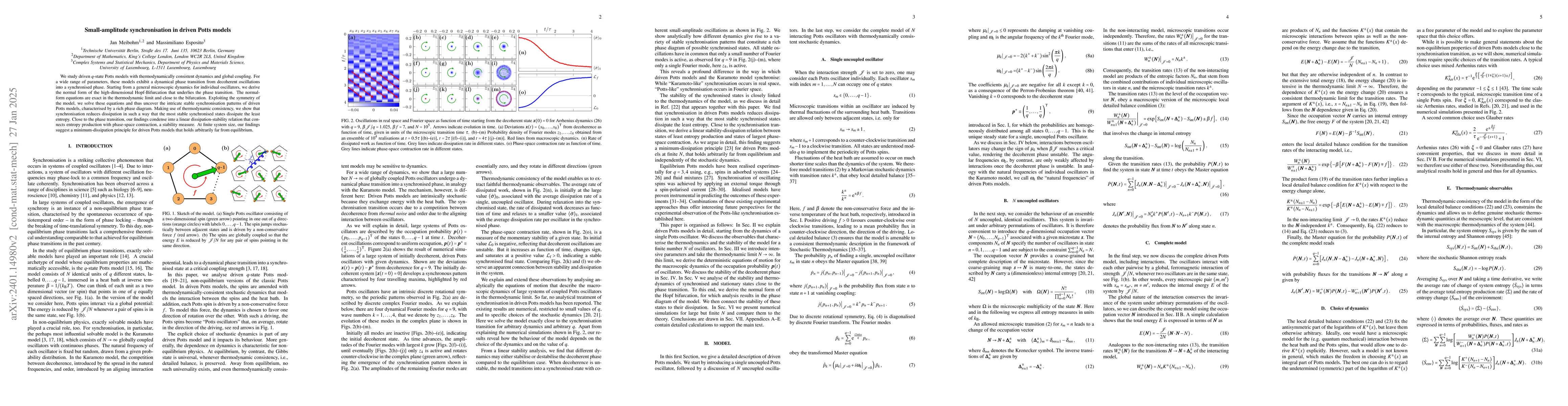Thumbnail for Small-amplitude synchronisation in driven Potts models