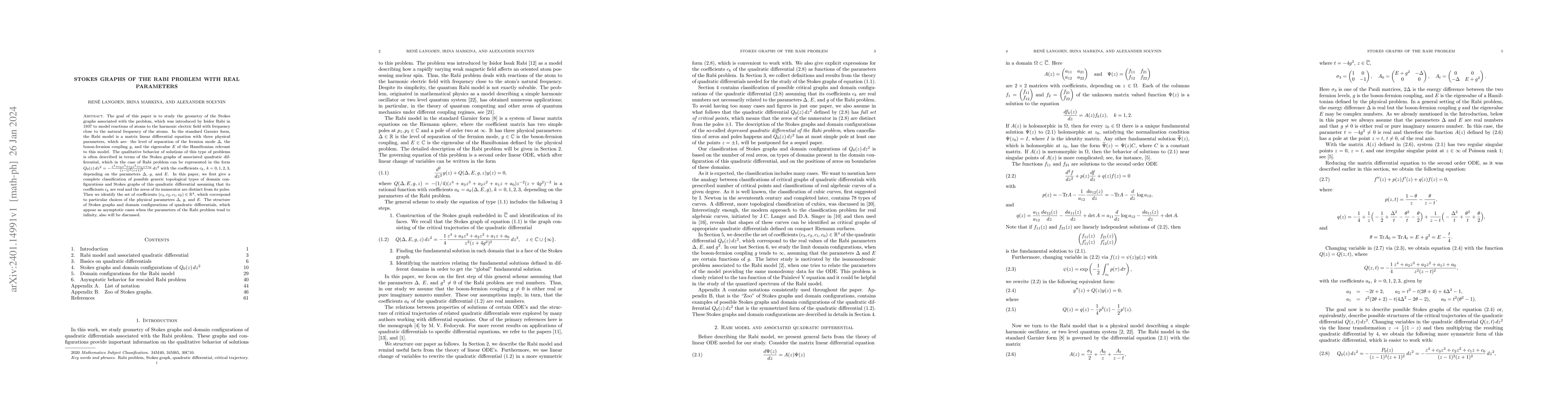 Thumbnail for Stokes graphs of the Rabi problem with real parameters