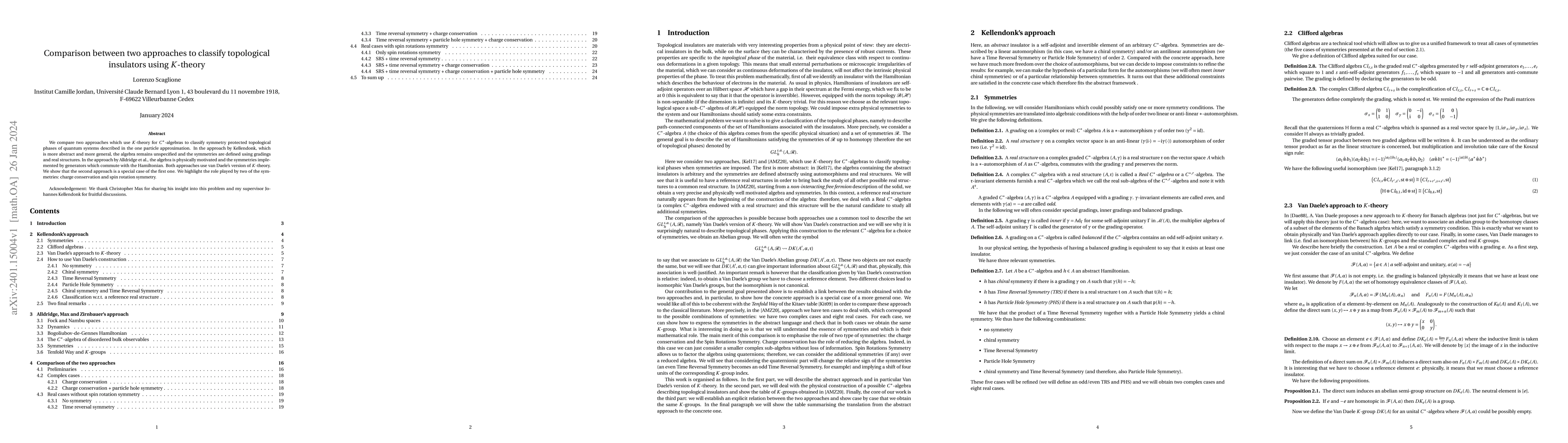 Thumbnail for Comparison between two approaches to classify topological insulators
  using K-theory