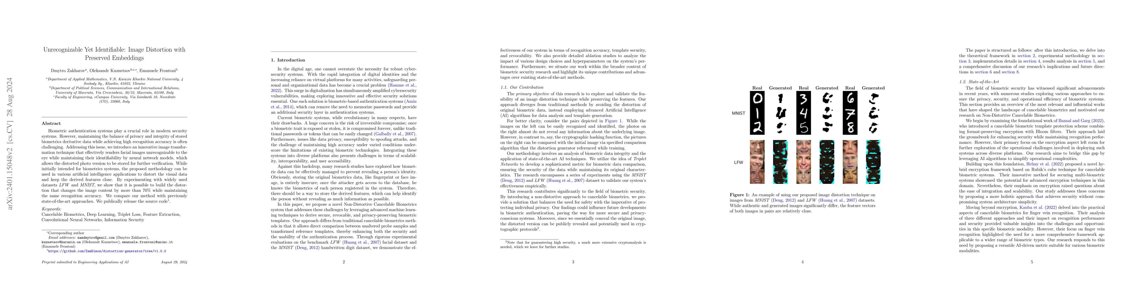Thumbnail for Unrecognizable Yet Identifiable: Image Distortion with Preserved
  Embeddings
