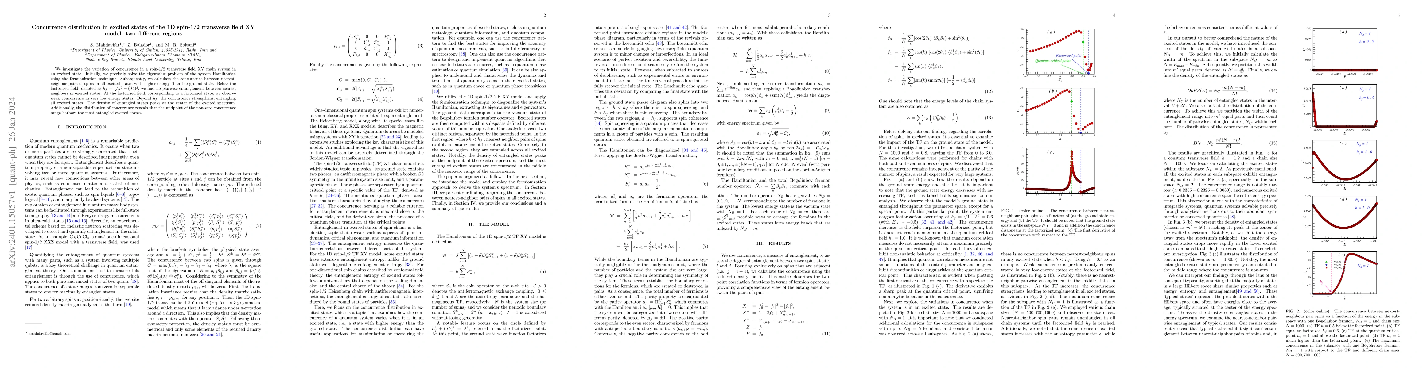 Thumbnail for Concurrence distribution in excited states of the 1D spin-1/2 transverse
  field XY model: two different regions
