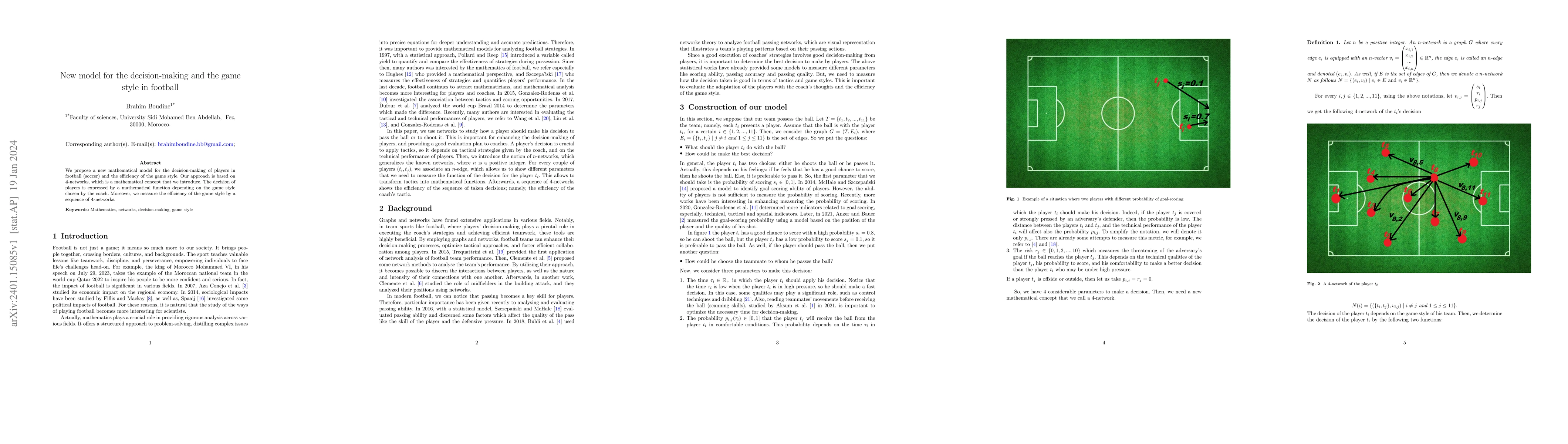 Thumbnail for New model for the decision-making and the game style in football