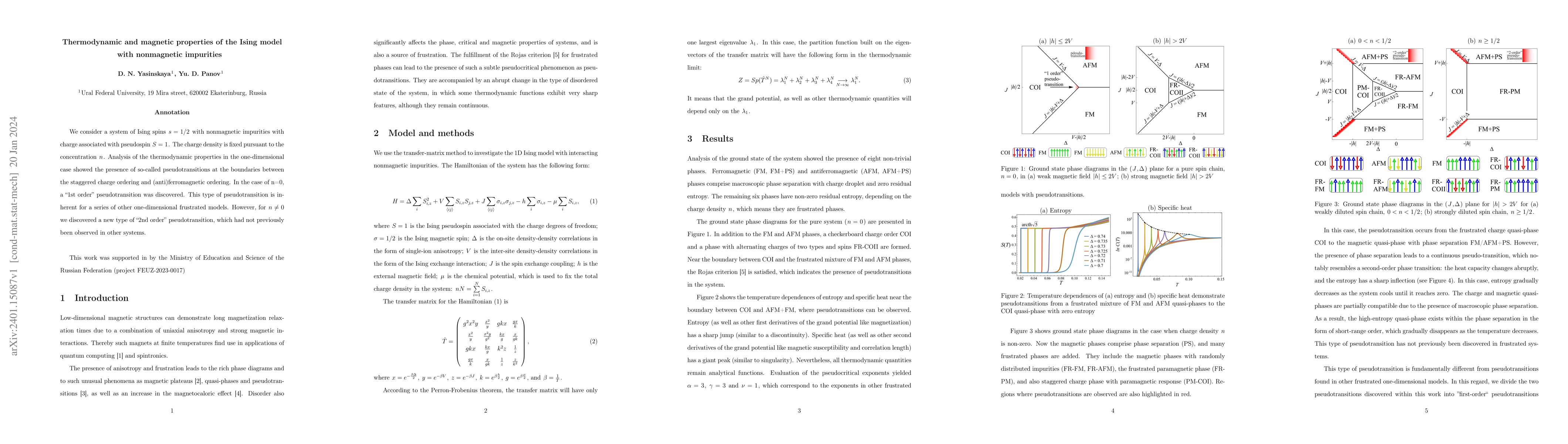 Thumbnail for Thermodynamic and magnetic properties of the Ising model with
  nonmagnetic impurities