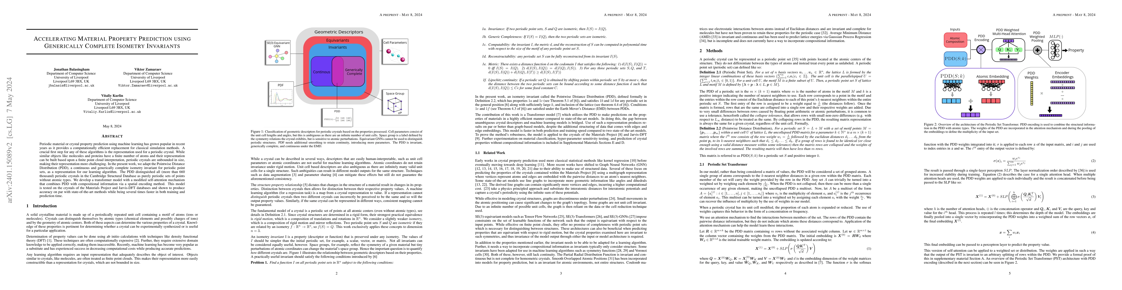 Thumbnail for Accelerating Material Property Prediction using Generically Complete
  Isometry Invariants
