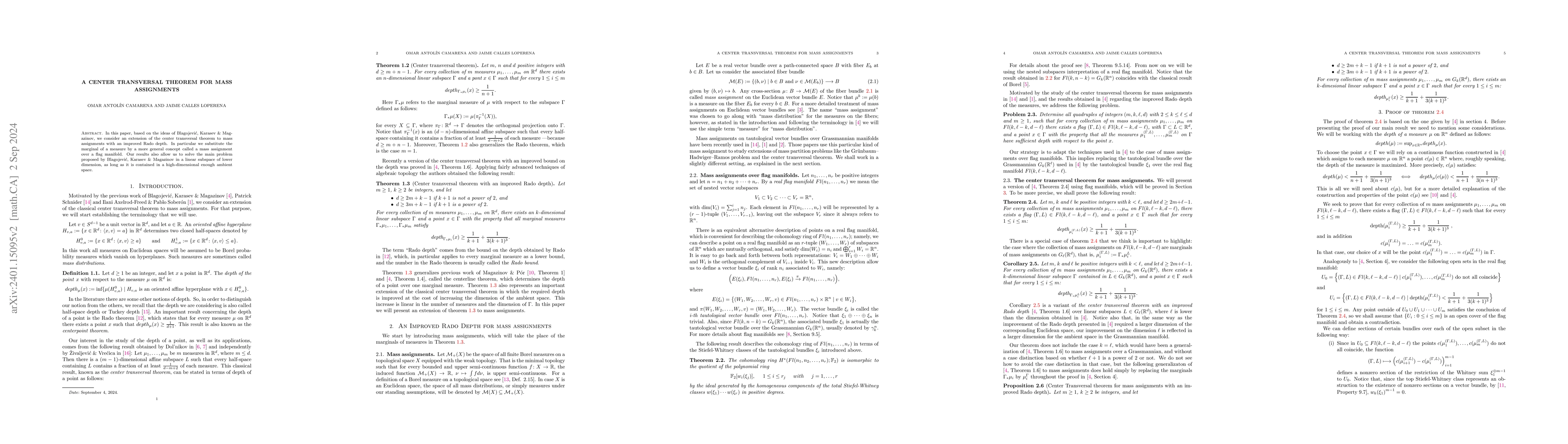 Thumbnail for A Center Transversal Theorem for mass assignments