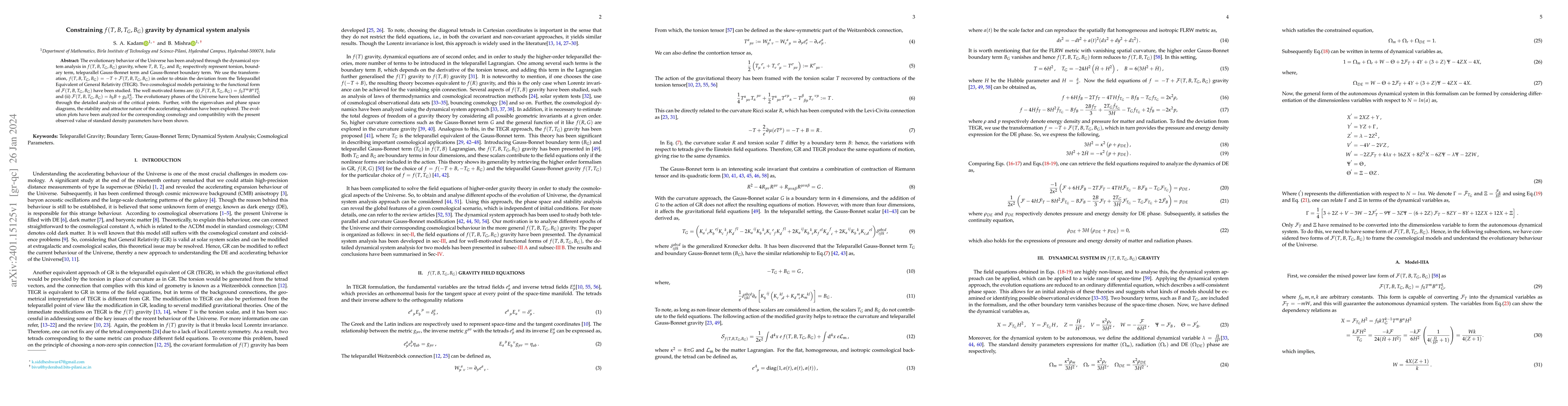 Thumbnail for Constraining $f(T,B,T_G,B_G)$ gravity by dynamical system analysis