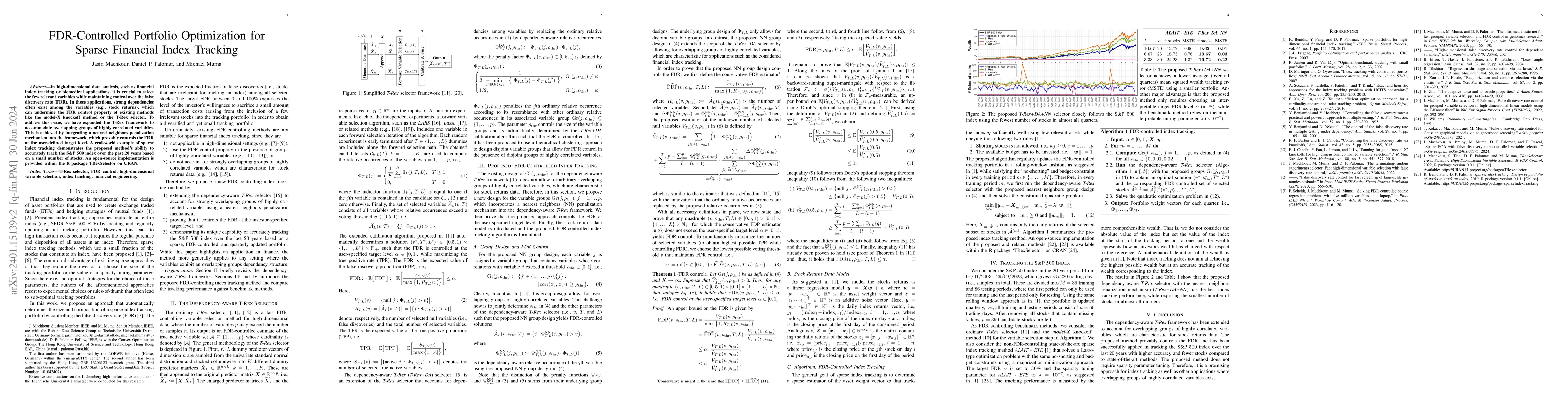 Thumbnail for FDR-Controlled Portfolio Optimization for Sparse Financial Index
  Tracking