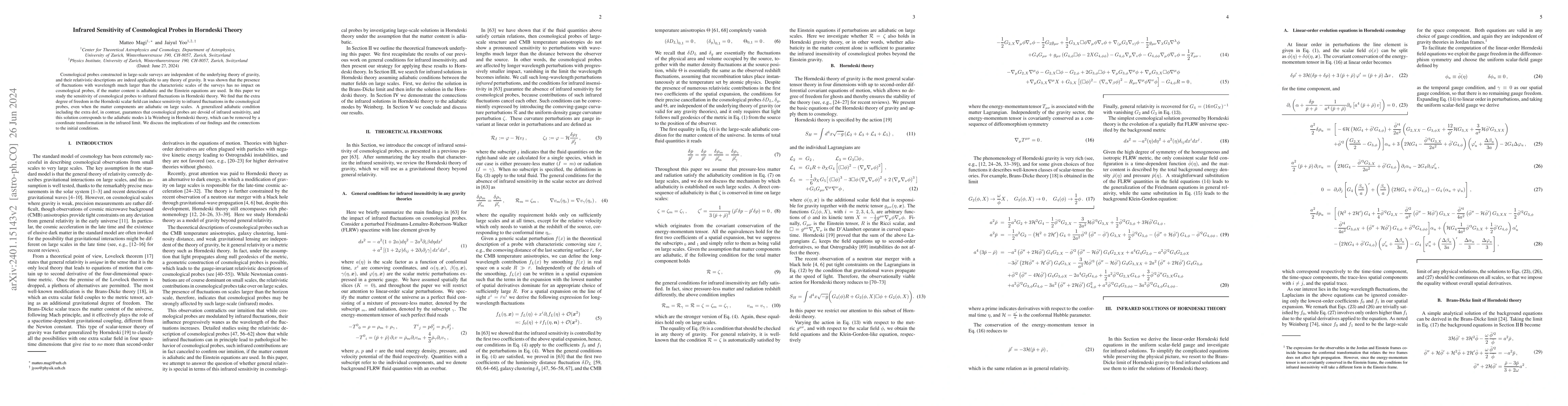 Thumbnail for Infrared Sensitivity of Cosmological Probes in Horndeski Theory