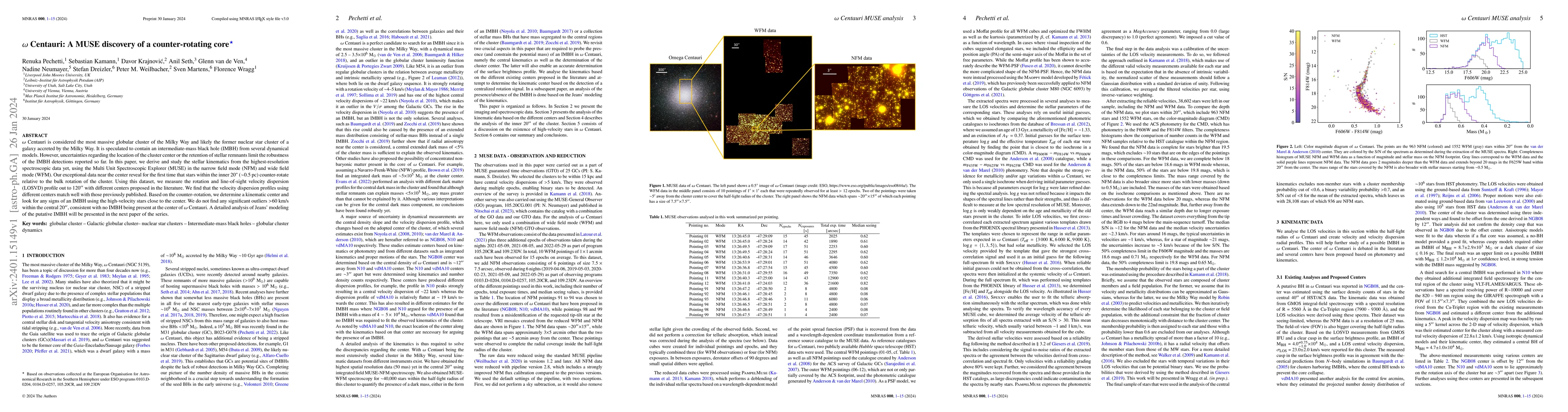 Thumbnail for $\omega$ Centauri: A MUSE discovery of a counter-rotating core