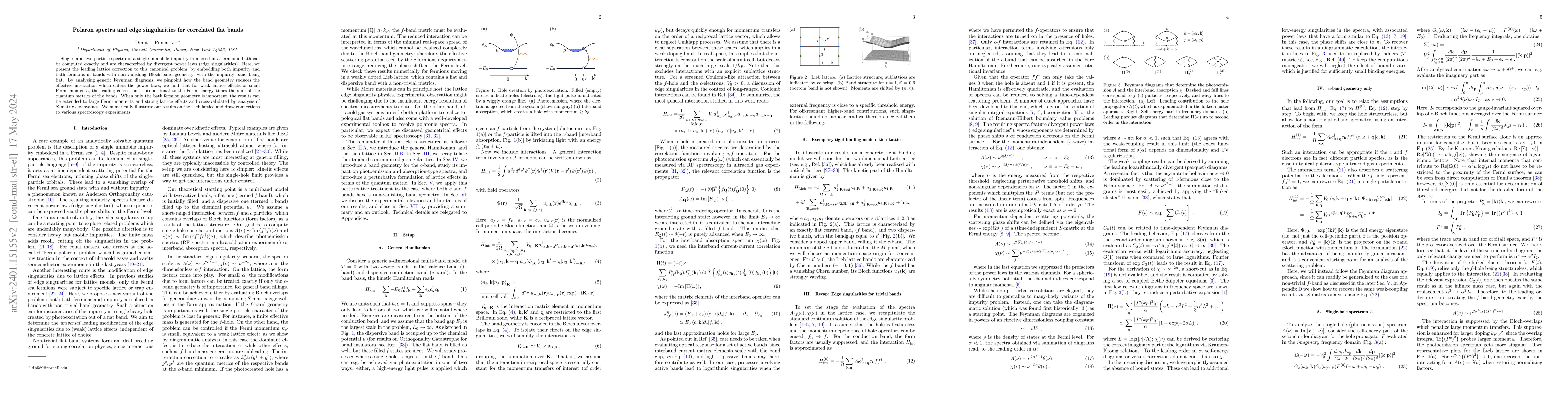 Thumbnail for Polaron spectra and edge singularities for correlated flat bands