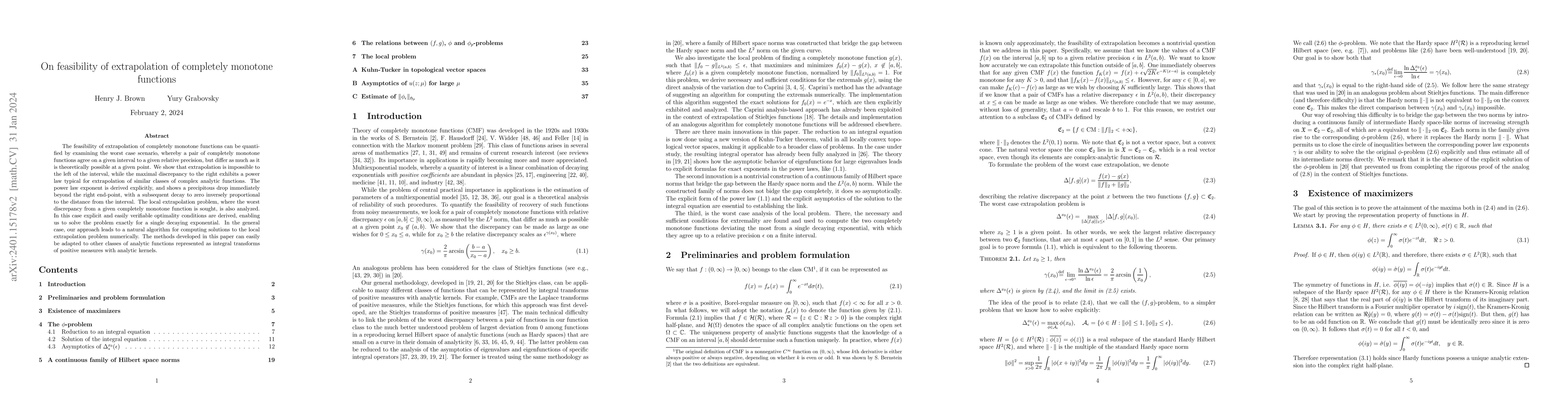 Thumbnail for On feasibility of extrapolation of completely monotone functions