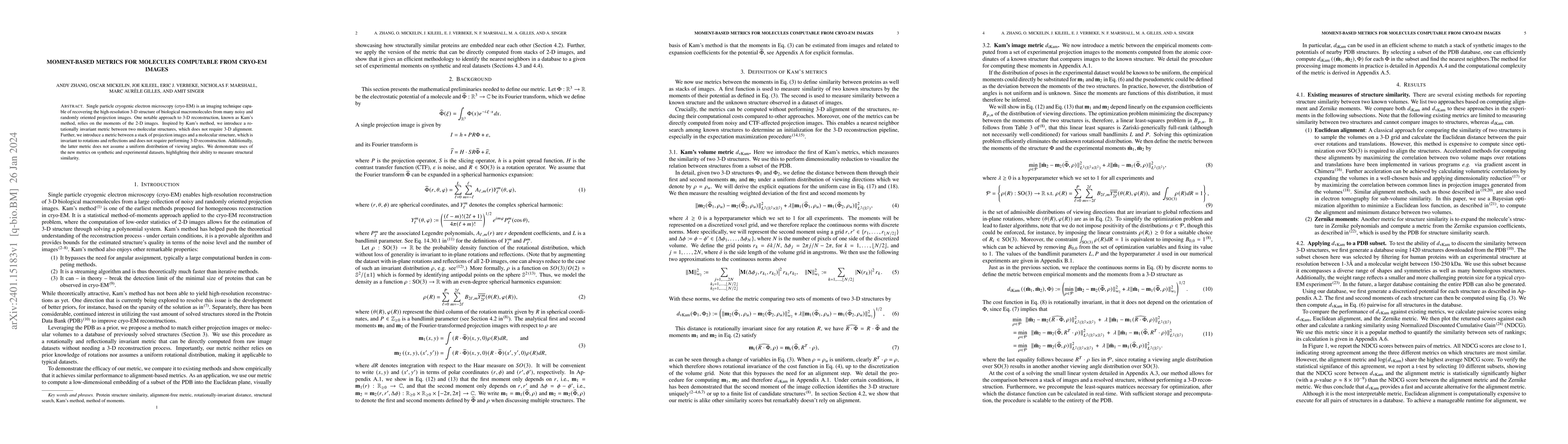 Thumbnail for Moment-based metrics for molecules computable from cryo-EM images