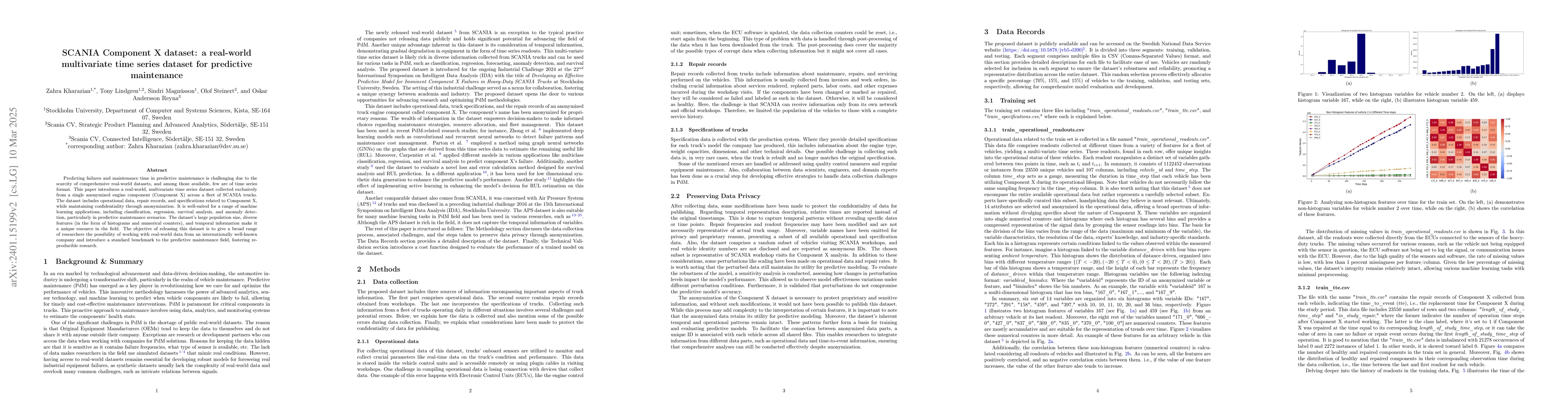 Thumbnail for SCANIA Component X Dataset: A Real-World Multivariate Time Series
  Dataset for Predictive Maintenance