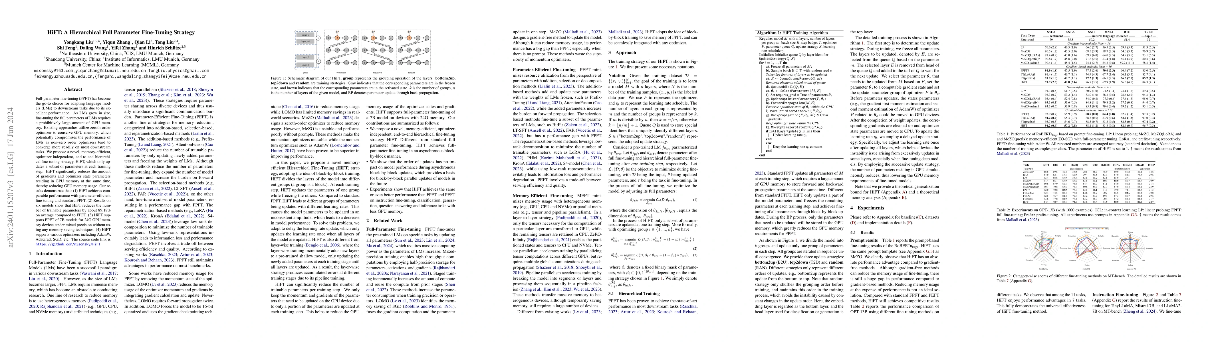 Thumbnail for HiFT: A Hierarchical Full Parameter Fine-Tuning Strategy