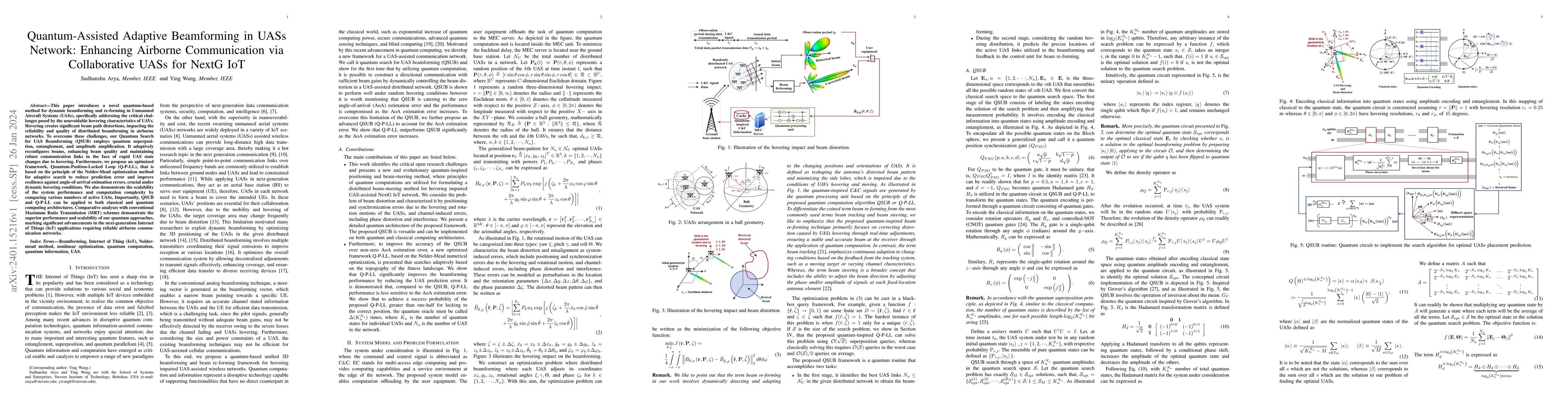 Thumbnail for Quantum-Assisted Adaptive Beamforming in UASs Network: Enhancing
  Airborne Communication via Collaborative UASs for NextG IoT