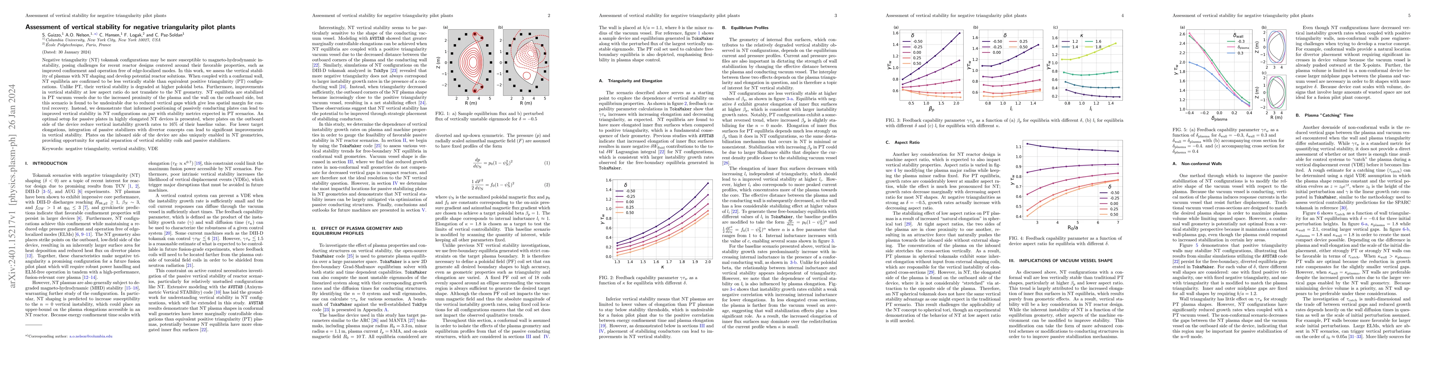 Thumbnail for Assessment of vertical stability for negative triangularity pilot plants