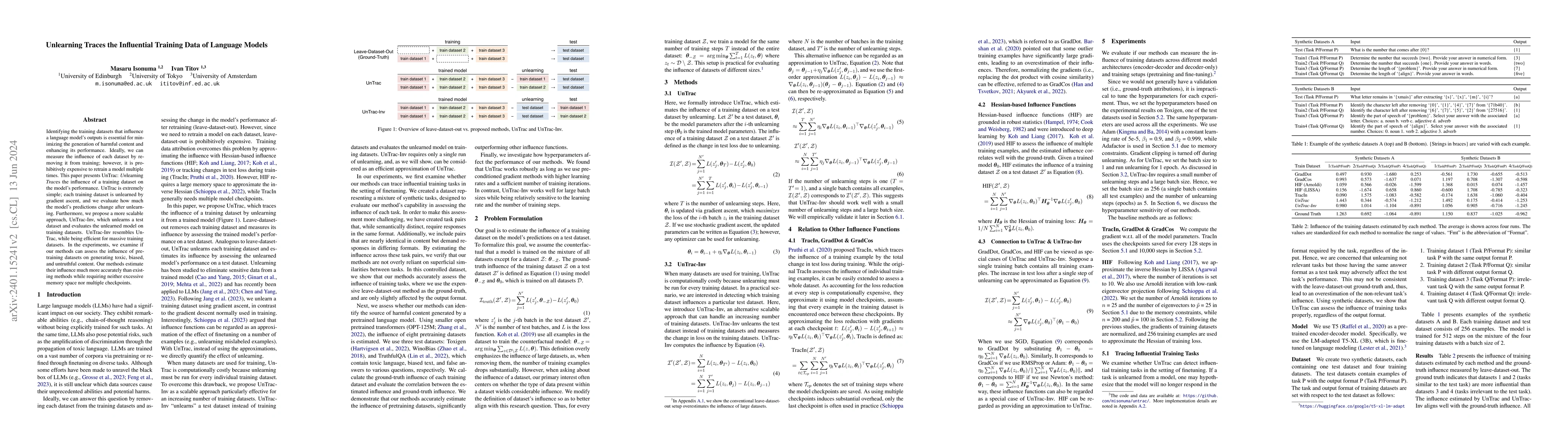 Thumbnail for Unlearning Traces the Influential Training Data of Language Models