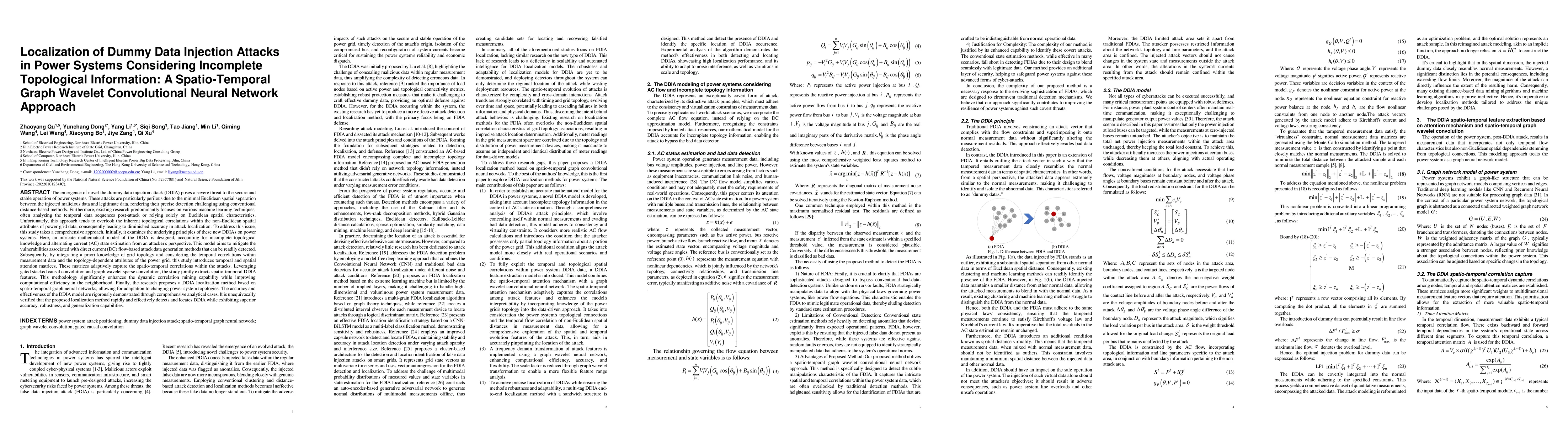 Thumbnail for Localization of Dummy Data Injection Attacks in Power Systems
  Considering Incomplete Topological Information: A Spatio-Temporal Graph
  Wavelet Convolutional Neural Network Approach