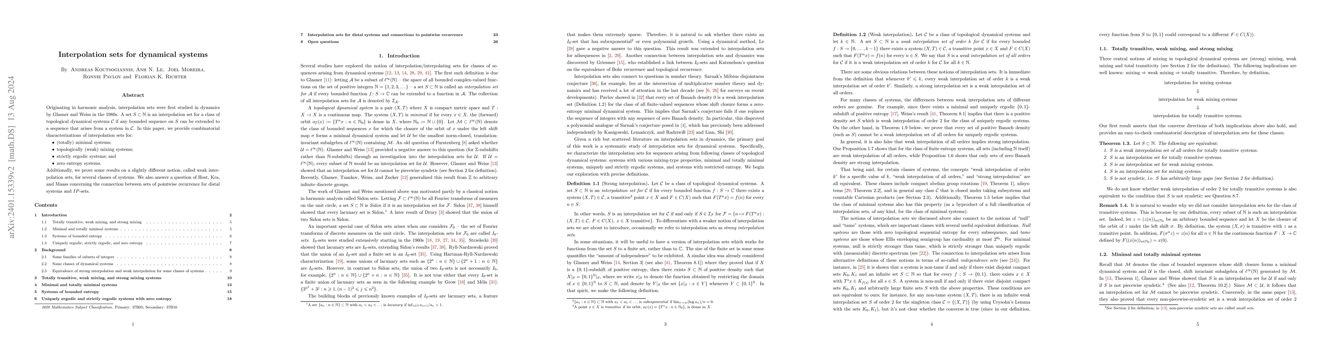 Thumbnail for Interpolation sets for dynamical systems