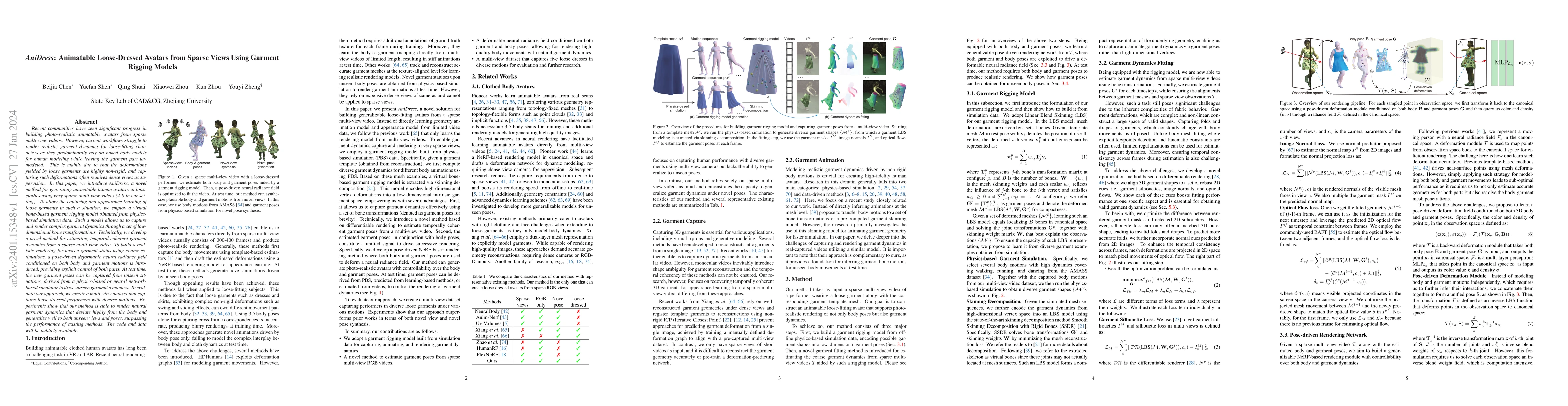 Thumbnail for AniDress: Animatable Loose-Dressed Avatar from Sparse Views Using
  Garment Rigging Model