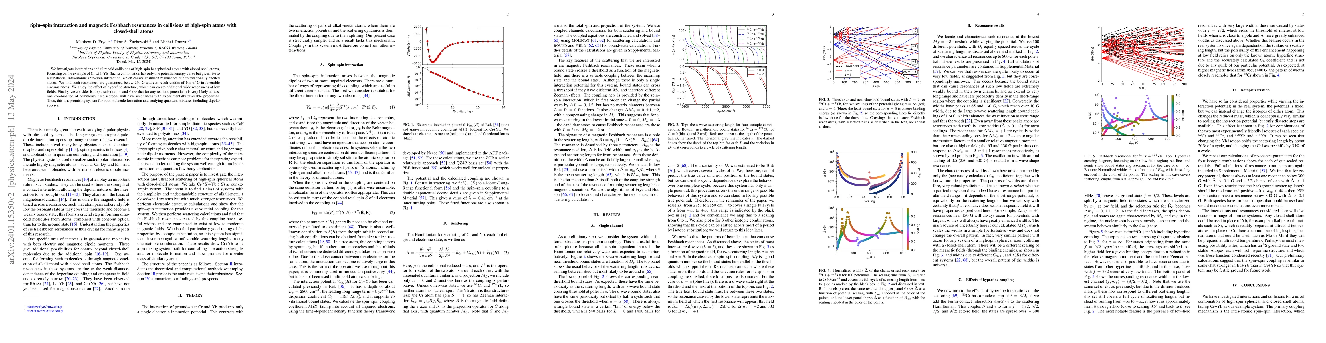 Thumbnail for Spin--spin interaction and magnetic Feshbach resonances in collisions of
  high-spin atoms with closed-shell atoms